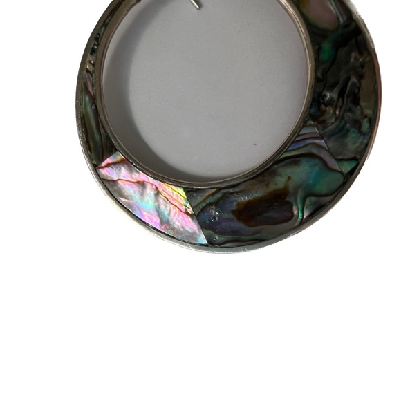 Alpaca Hoop Earrings Silver Tone Mexico Boho Pierced Hooks 1 3/4" Drop - Picture 3 of 5